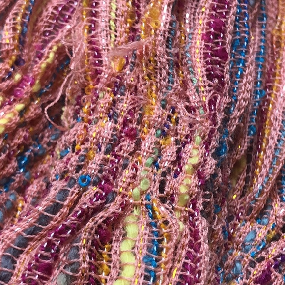 Charming Charlie Handwoven Multicolor Oblong Fringe Scarf - Picture 3 of 7